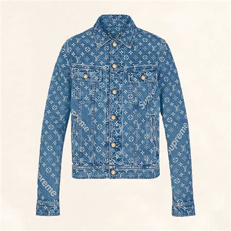 supreme louis vuitton jacket retail|supreme Louis Vuitton denim jacket.